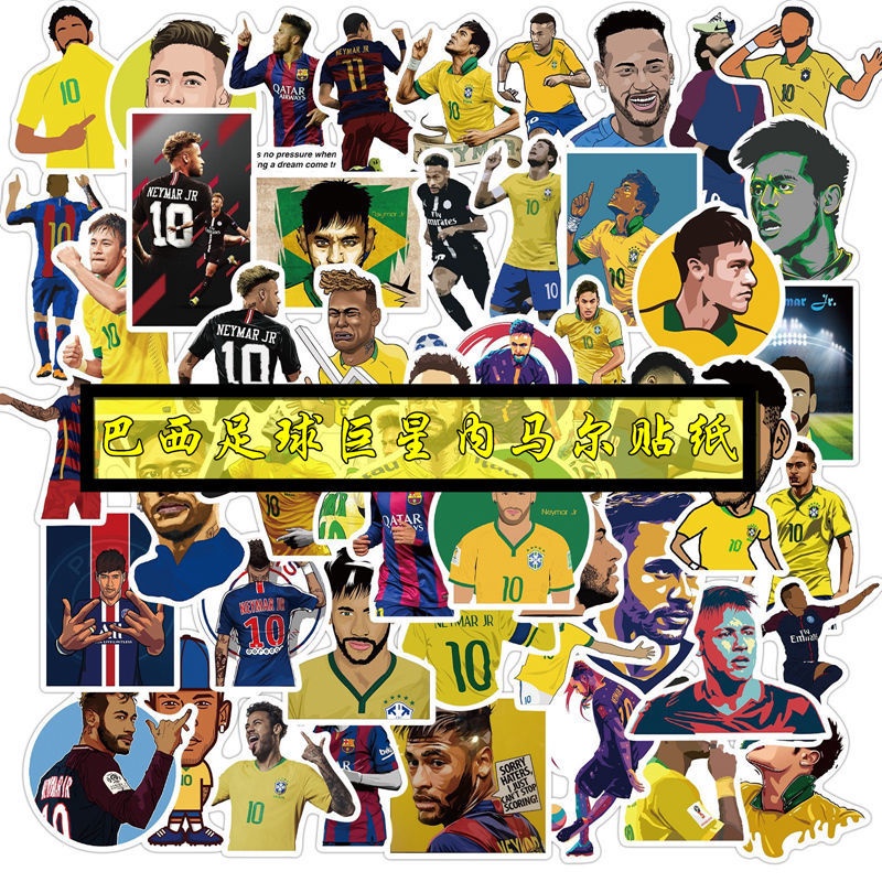 Neymar lembar stiker Brazil sepak bola superstar Neymar notebook Jurnal stiker bagasi cangkir air st