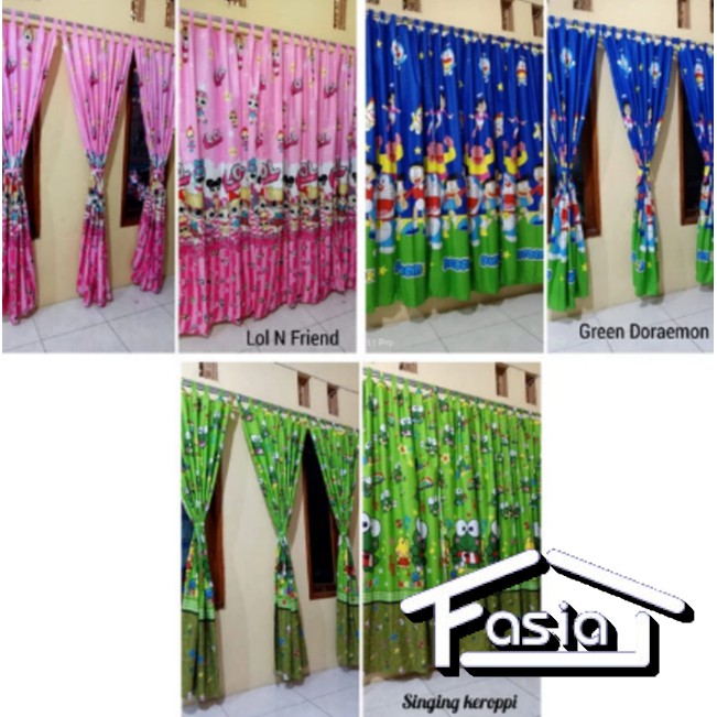 FASIA - Gorden pintu/jendela ukuran 120x200 motif Karakter 2