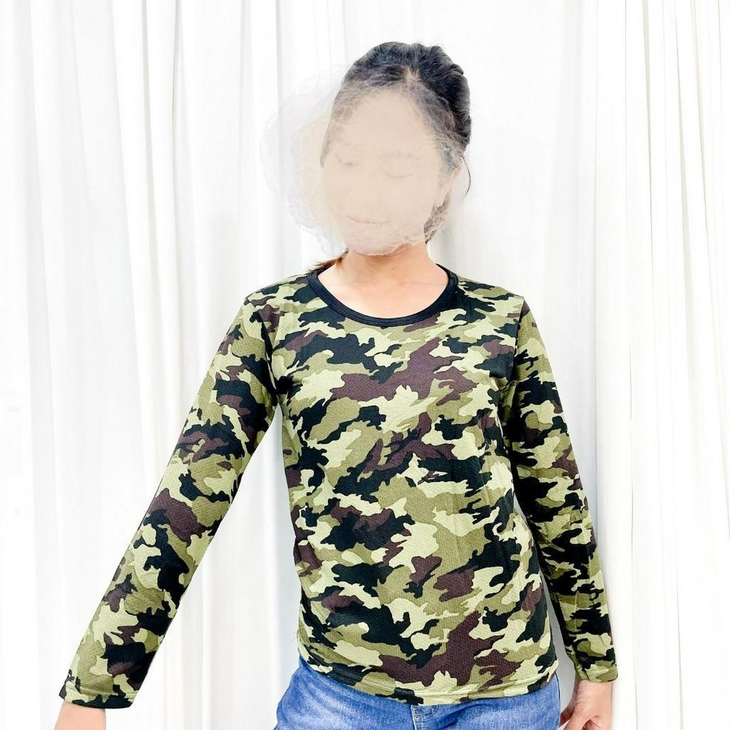 BAJU ARMI CEWEK LENGAN PANJANG SIZE M - XXL / KAOS ARMY WANITA TENTARA LORENG