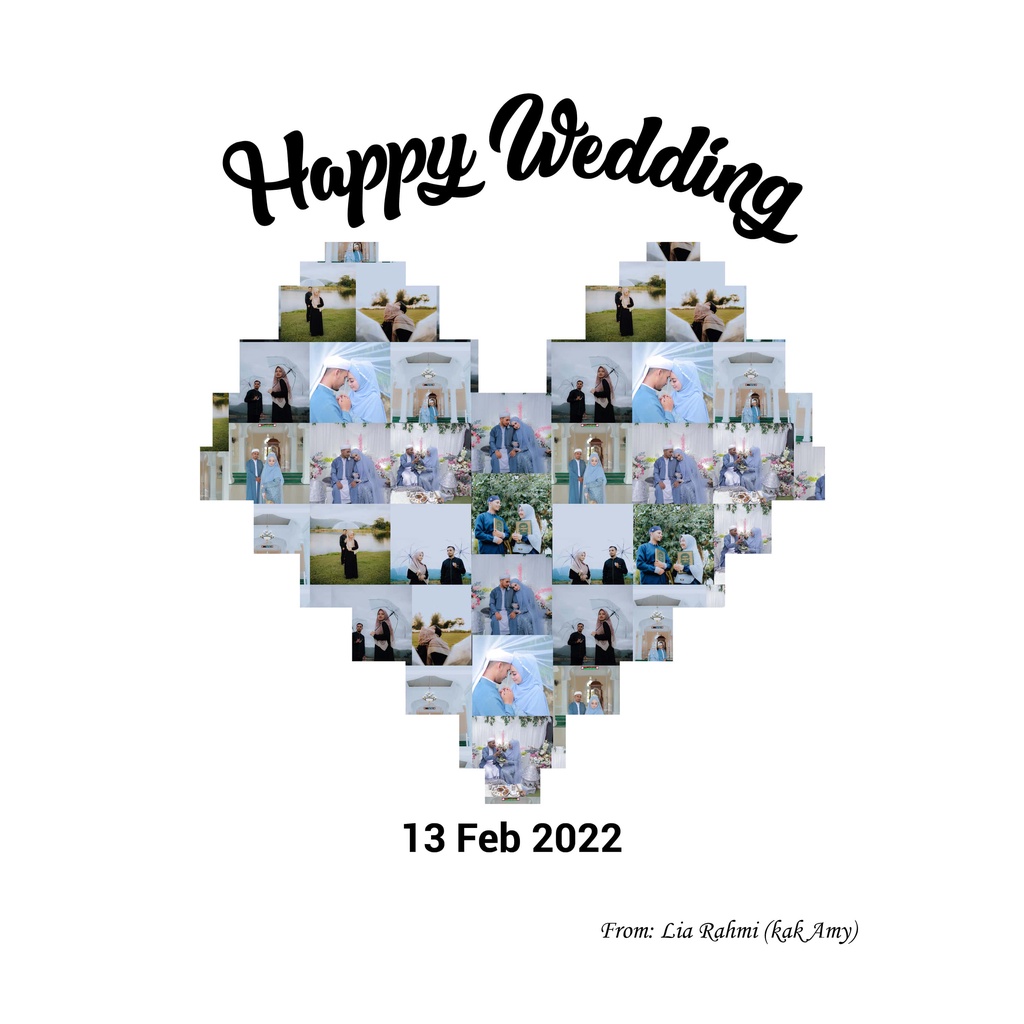Cetak Foto Kolase Love Medan Murah