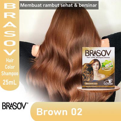 BRASOV Shampoo Pewarna Rambut Extra Nino 1 Sachet Hair Color Shampoo 02 01 Coklat Hitam