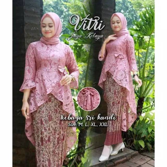 Setelan kebaya Brokat Srikandi dusty pink