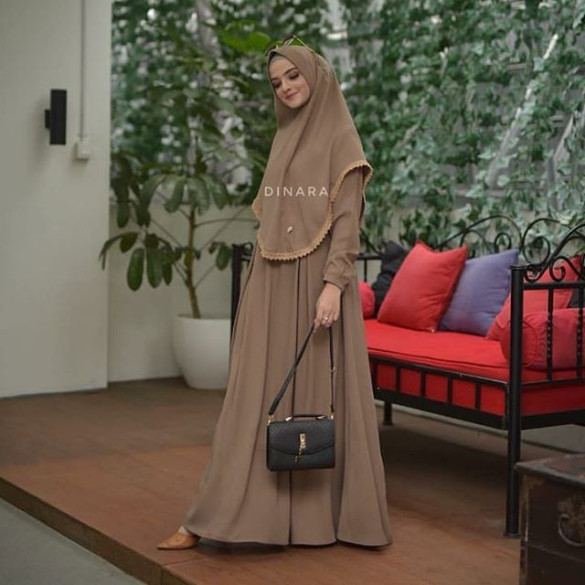 GAMIS SYARI HANUM PESTA MEWAH BAJU GAMIS WANITA REAL PIC SIZE L BUSUI KLOK 4M MERAH PUTIH SILVER