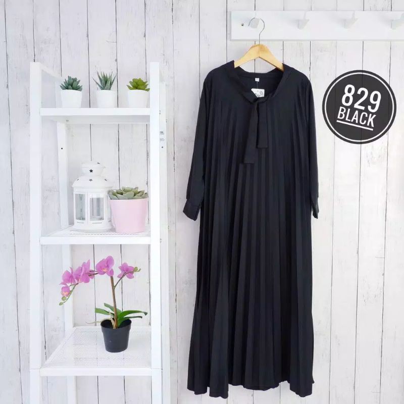 Gamis Plisket Anak Usia 4-11 Tahun / Gamis Anak Leher Pita