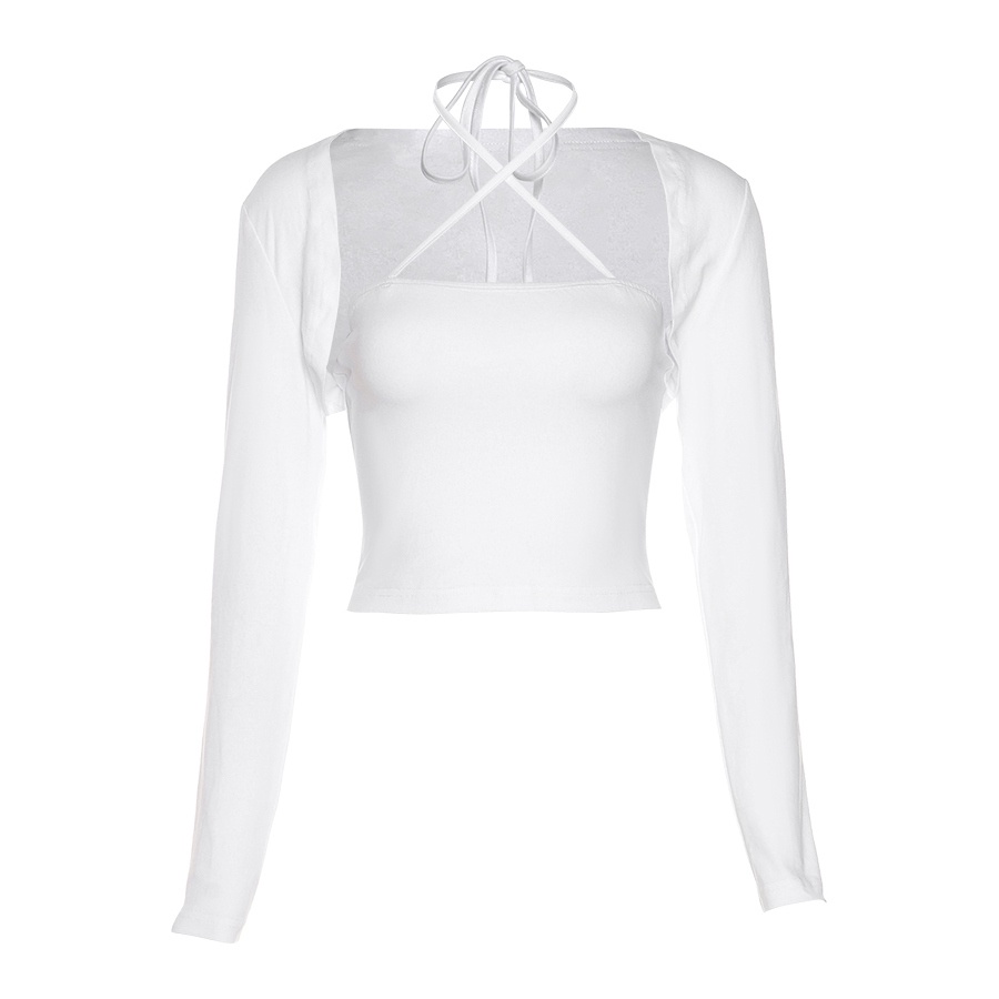 #Sisjuly# Rebellious keren dekonstruksi gaya self-kultivasi sling tabir surya lengan panjang T-shirt