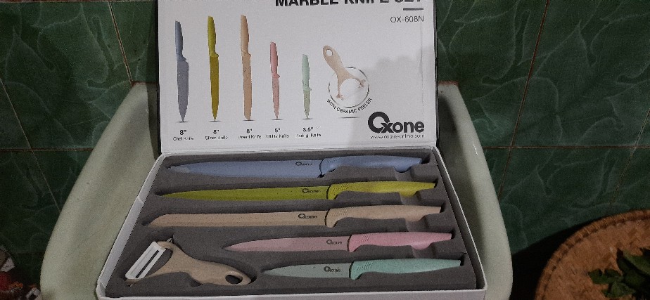 Pisau Set / Knife Set Oxone Multi Color Marble Ox 608n / Ox-608n
