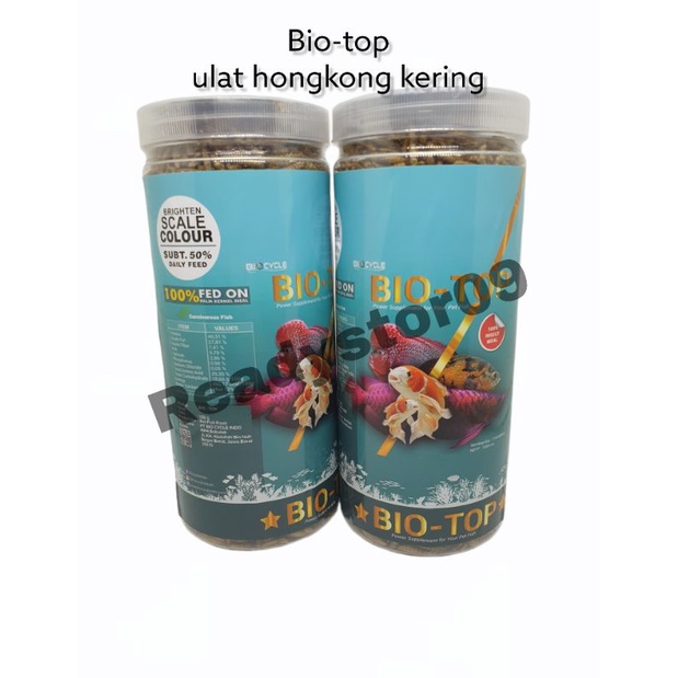 Bio-top Biotop maggot BSF premium/ulat hongkong kering pakan ikan hias