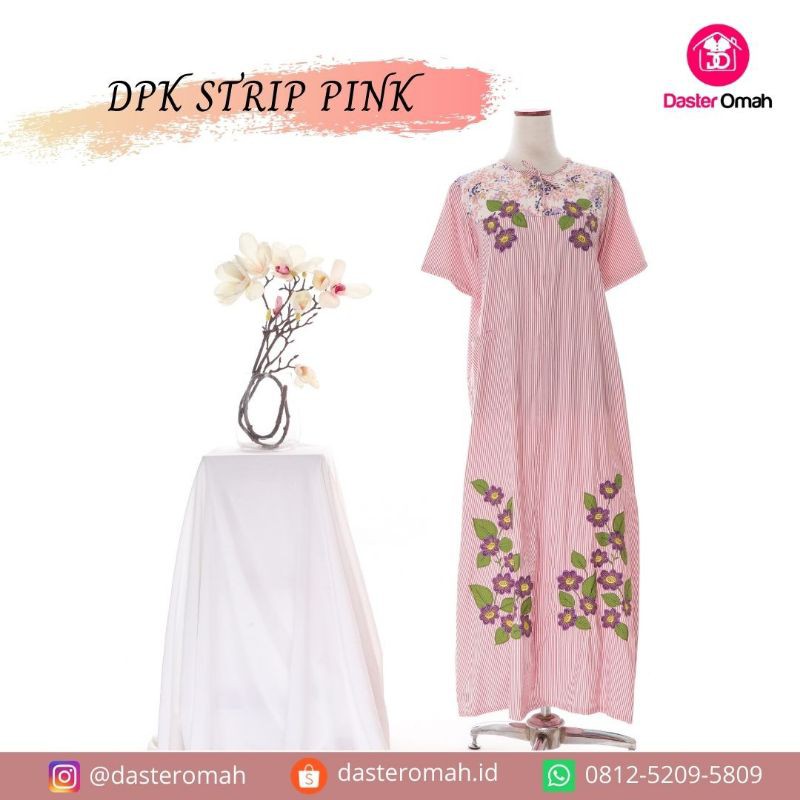Daster bahan katun Jepang merk Tokai asli (DPK Strip pink)