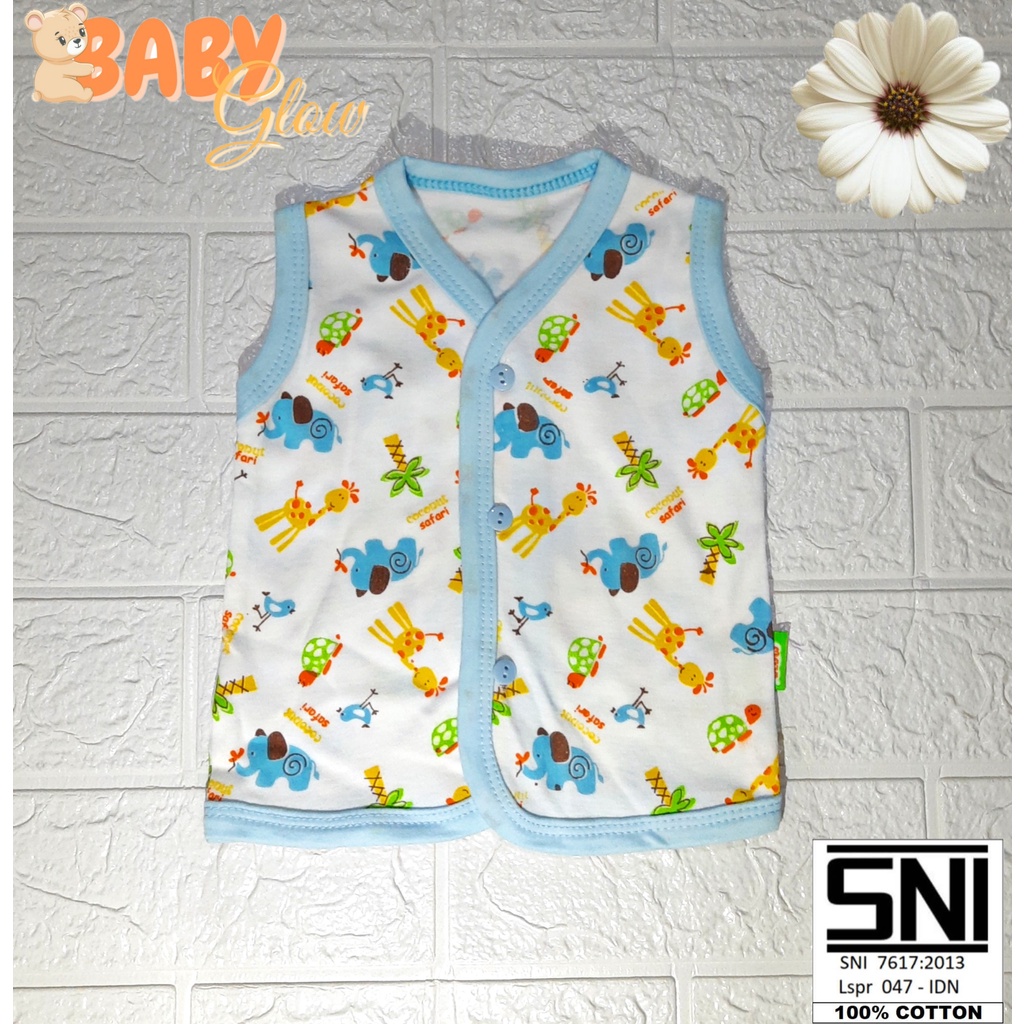 BAJU ATASAN TANPA LENGAN BAYI UNISEX COTTON BABYGLOW