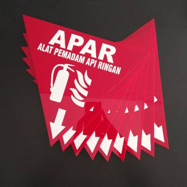 Rambu Segitiga Alat Pemadam Api APAR Acrylic 2mm Sticker 3M Reflective