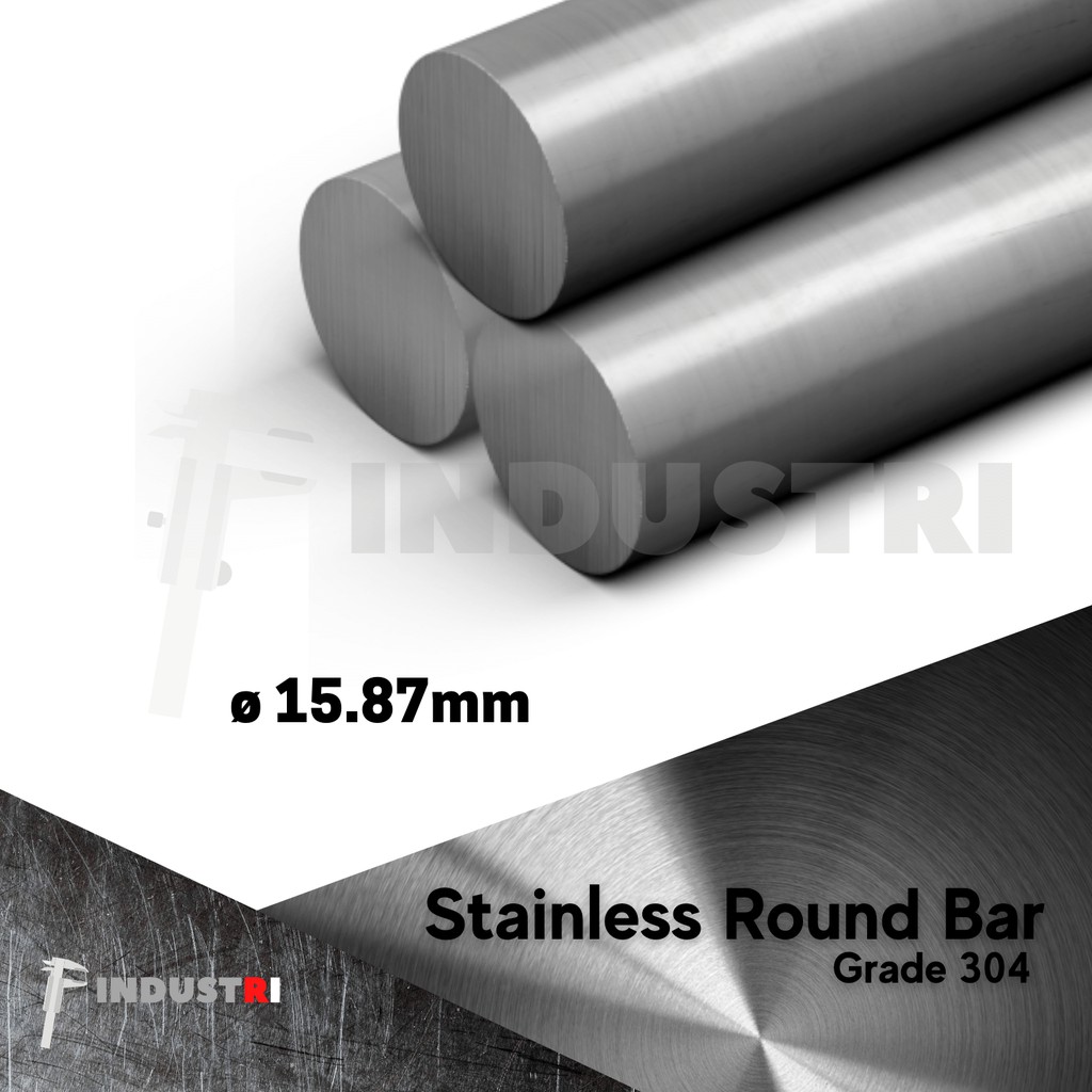 AS SUS 304 diameter 15.87mm (5/8 inch) |AS besi stainless per 500 mm