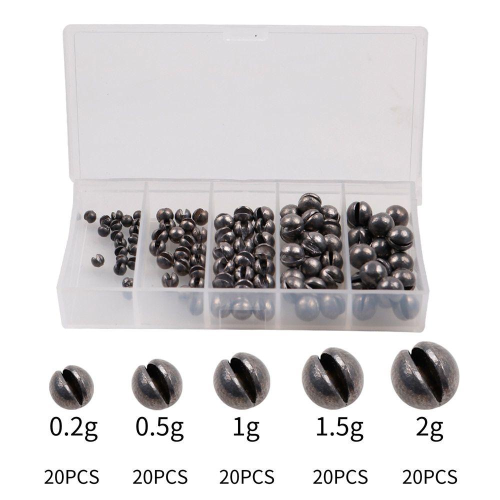 Preva 100 Pcs Memancing Timbal Jatuh Kualitas Tinggi Pemberat Garis Sinkers Pengait Konektor