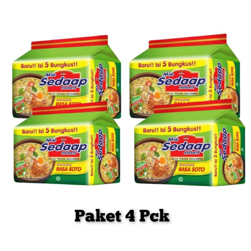 

Mie Sedaap Instant Rasa Soto Isi 5pc x 90gr Paket 4 Pack