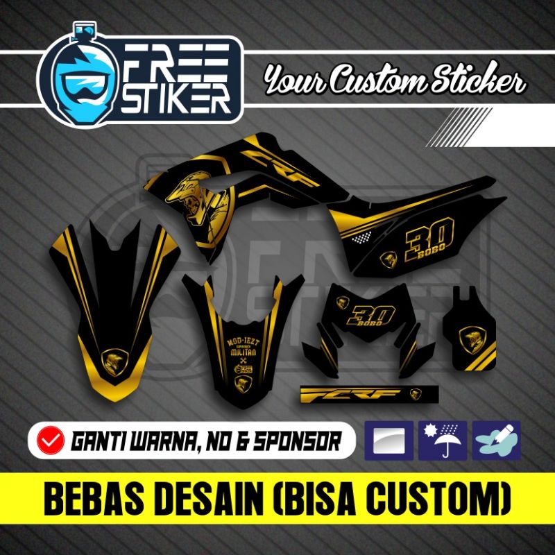 DECAL CRF GOLD HITAM EMAS BISA REQUEST CUSTOME COD