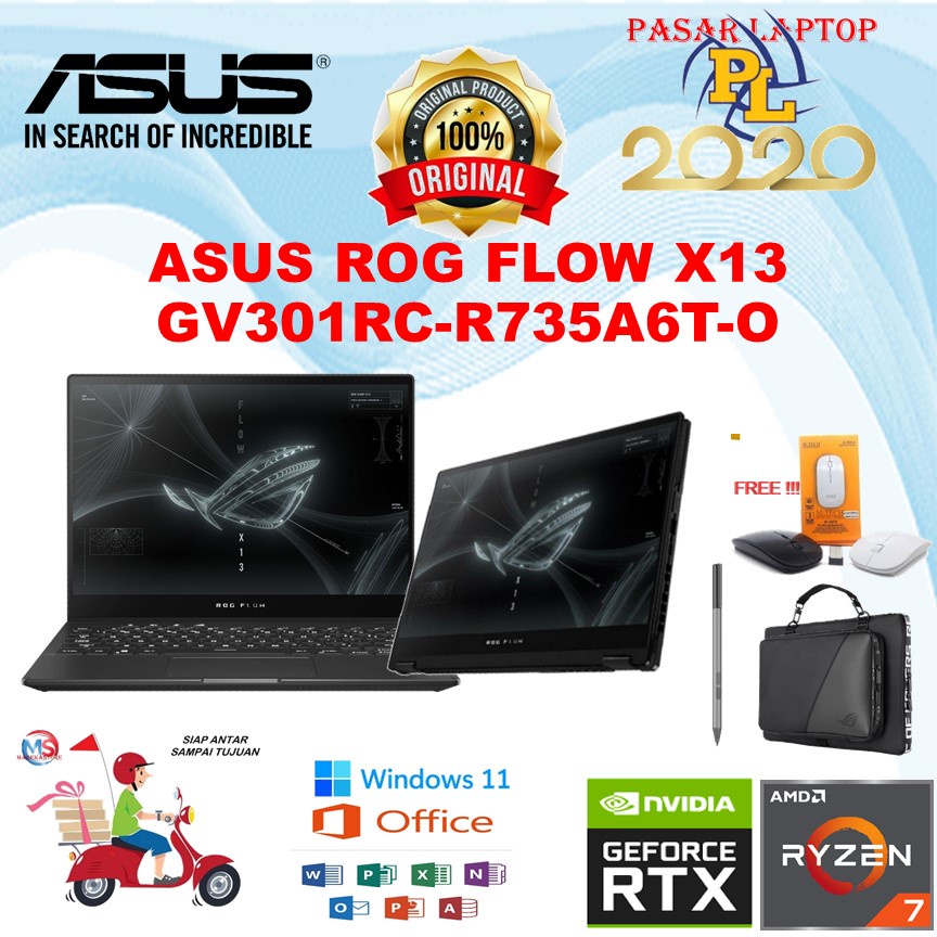 ASUS ROG FLOW X13 GV301RC-R735A6T-O RYZEN 7 6800HS 16GB 512GB RTX3050