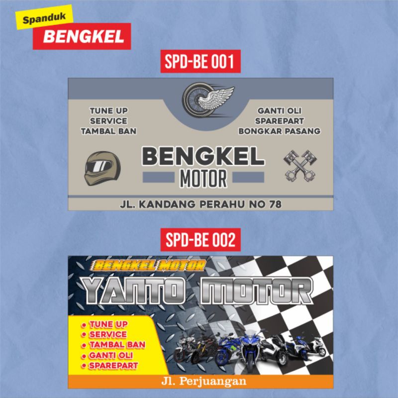 Spanduk bengkel murah FREE DESAIN