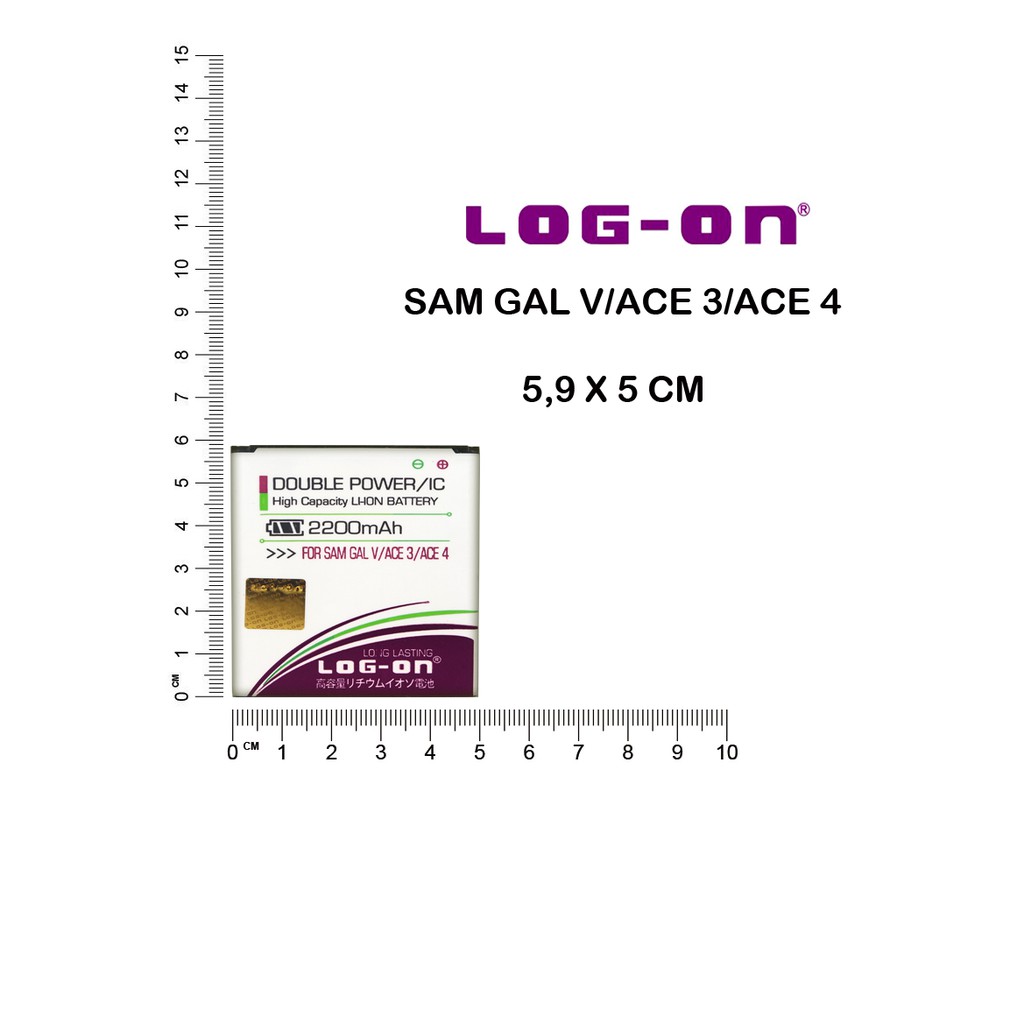 LOG-ON BATERAI SAMSUNG ACE 3 / ACE 4 / GALAXY V BATRE DOUBLE POWER BATTERY LOG-ON