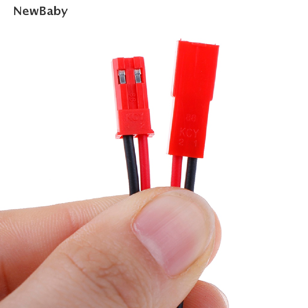 Newbaby 20pcs Konektor Kabel plug jst 2 Pin male female 22 awg Untuk Baterai rc