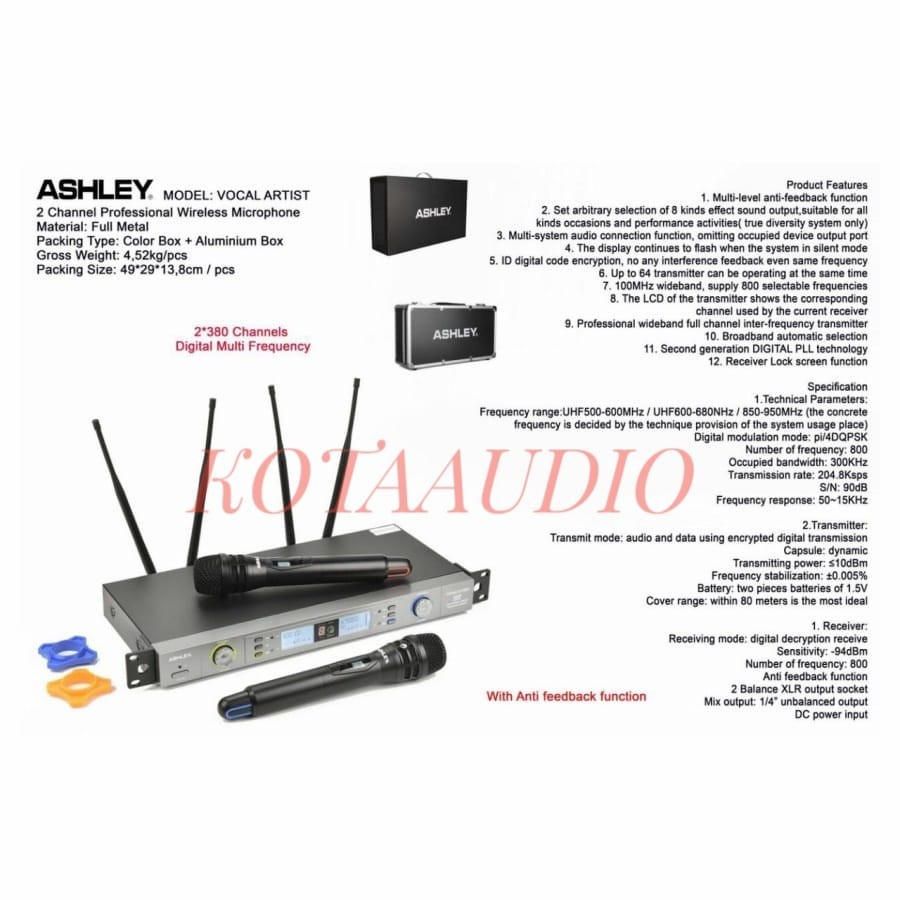 BARU MIC WIRELESS ASHLEY VOCAL ARTIST / VOCAL ARTIS + KOPER ORIGINAL