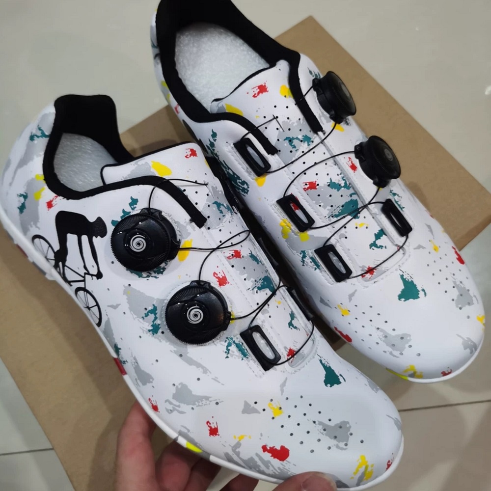 Sepatu Sepeda Pria Dan Wanita Roadbike Non Cleat Sepatu Gowes Balap Graffiti Import SIZE 37-44 Ringan Cycling Shoes MTB 120