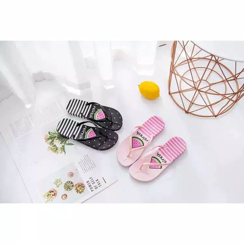 SANDAL JEPIT WANITA MOTIF SEMANGKA