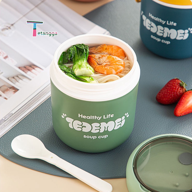 Portable Soup Cup Anti Tumpah Breakfast Cup Dengan Tutup Tahan Panas Dan Anti Tumpah