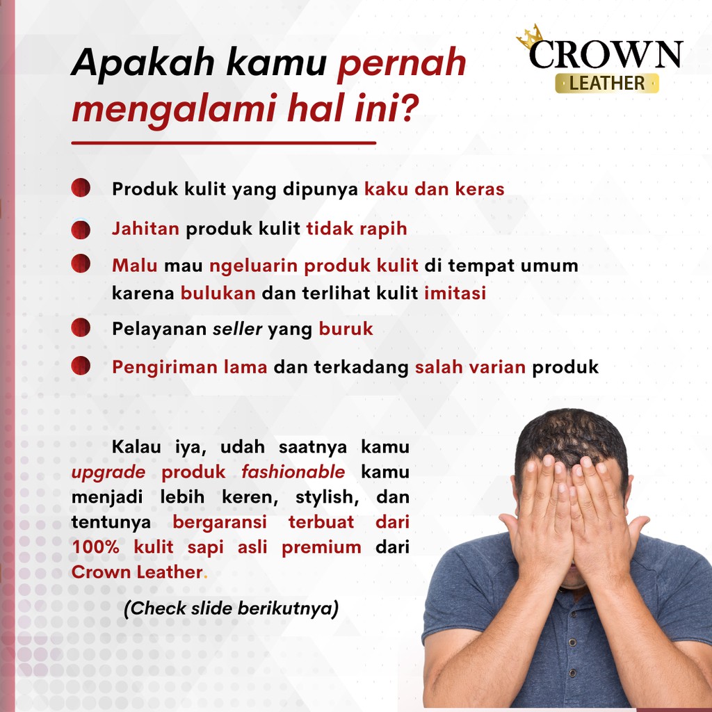 Tas Selempang Kulit Pria Sling Bag Waistbag Cowok Tas Pinggang Pria Kulit Sapi Asli Slempang Original Premium Keren Terbaru Hazar Bag by Crown Leather Crownleather Store