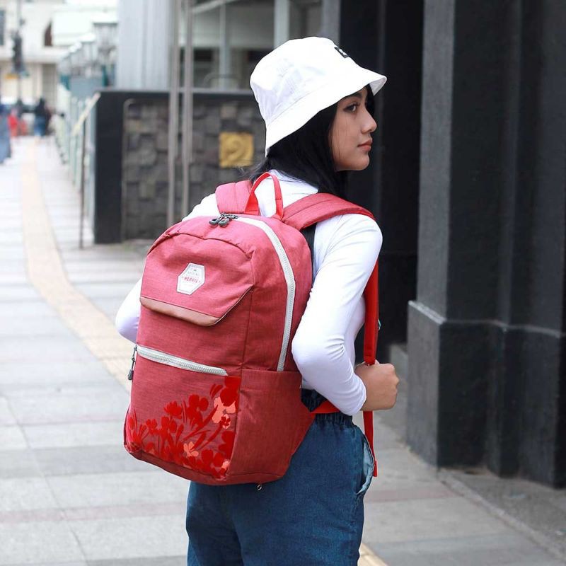 New Arrival - Tas Backpack Wanita Motif Bunga Terbaru | Tas Ransel Cewek | Tas Sekolah Kerja Kuliah Cantik Premium Original