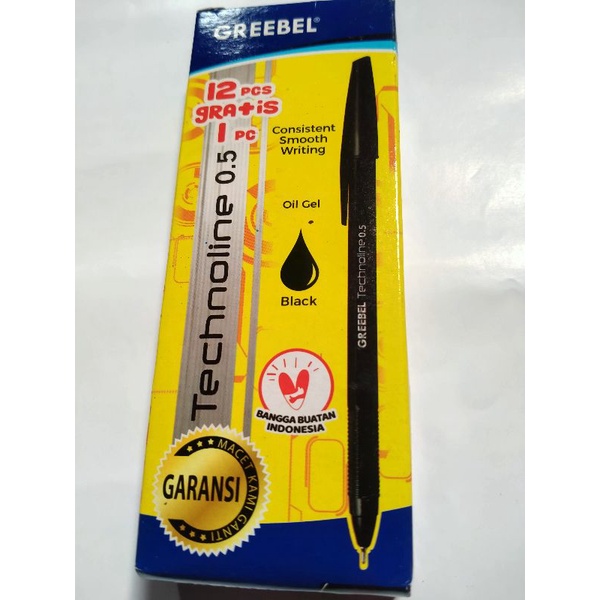 

Pulpen GREEBEL Technoline 0.5 PEN GREEBEL 1 Pack 12 + Bonus 1 pcs
