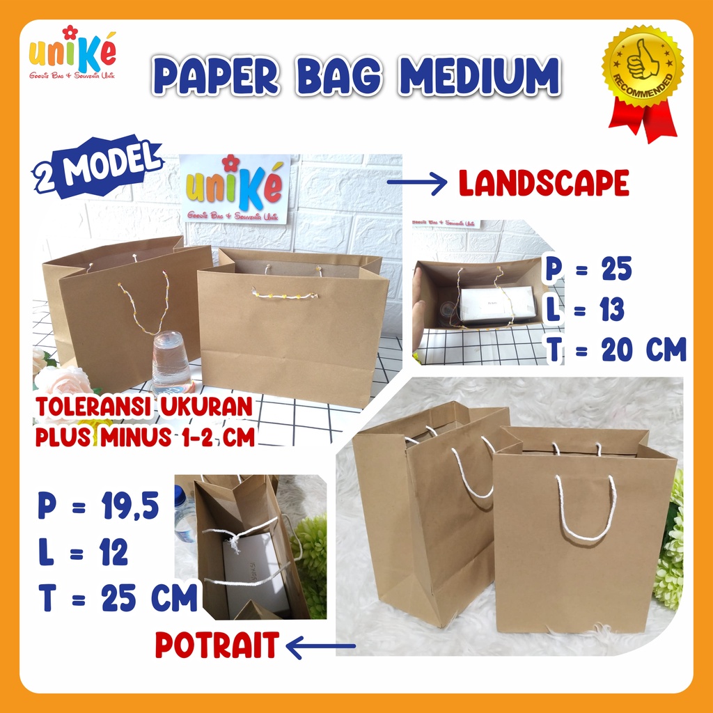 

Paper Bag M 20x12x25 Roti 25x13x20 Tas Kertas Polos Samson Craft Coklat Bingkisan Souvenir Ulang Tahun Anak Birthday PBM12 PBRoti