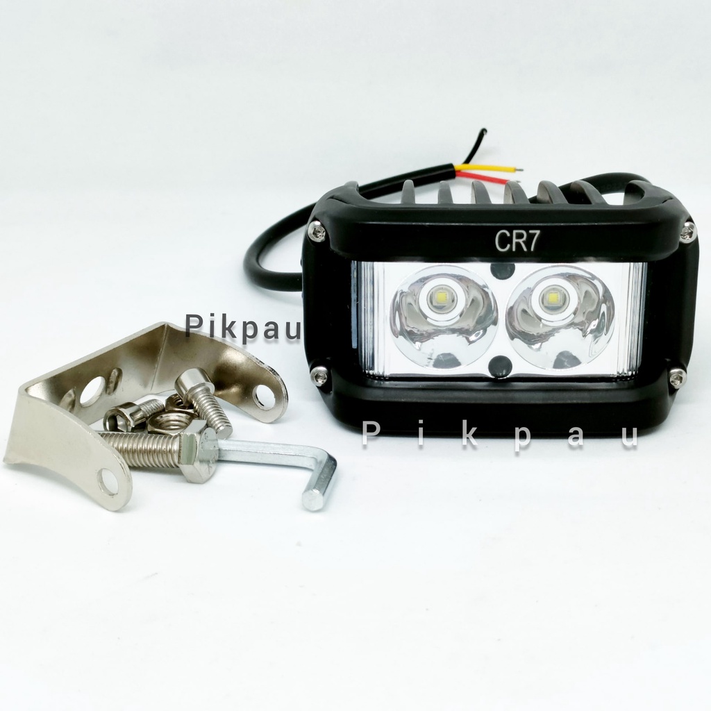 Lampu Tembak Motor sorot Original CR7 2 mata LED Full Alumunium