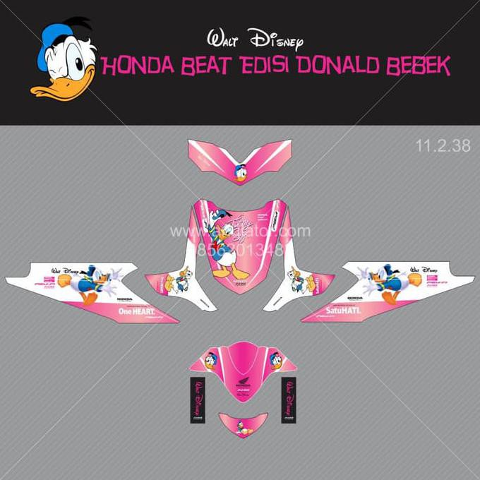 Sticker Striping Motor Stiker Honda Beat Karbu Donald Pink Spec A