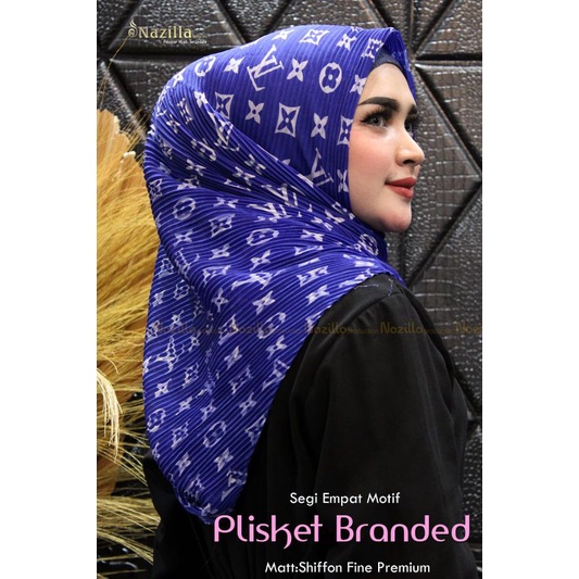 Jilbab Segi Empat Motif Plisket Polycatton Ori Nazilla-Livi Birel