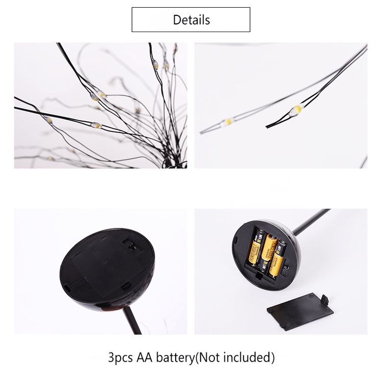 Creative Led Dandelion Firework Flashing Light Night Light   Decoration / USB Battery  Powered Firework Wire String Light LED Decorative Table Night Lamp / Best Gift for Boy And Girls / LED Nightlight Lamp Living Room Home Decoration