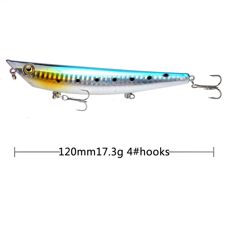 1pc Umpan Pancing Apung Bentuk Ikan 12cm / 17.3g Dengan Kail Untuk Ikan Bass Laut