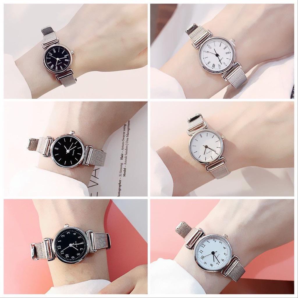 BAJ Jam Tangan Wanita Casual Analog Rantai Stainless Steel Pasir Korea Vintage Anak Remaja Dewasa JF078