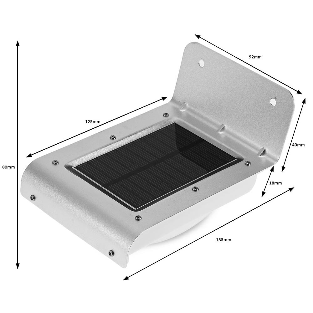 LightMe Lampu Solar Sensor Gerak Motion Outdoor 16 LED Weatherproof - Silver