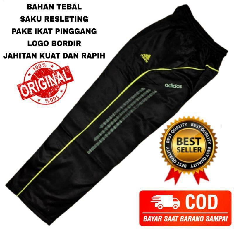 Celana Training Pria Bahan Lotto Premium Warna Hitam All Size XL Trening Panjang List Premium Celana Olahraga Trening Training Pria Wanita Standar Jumbo Bawahan Olahraga Panjang