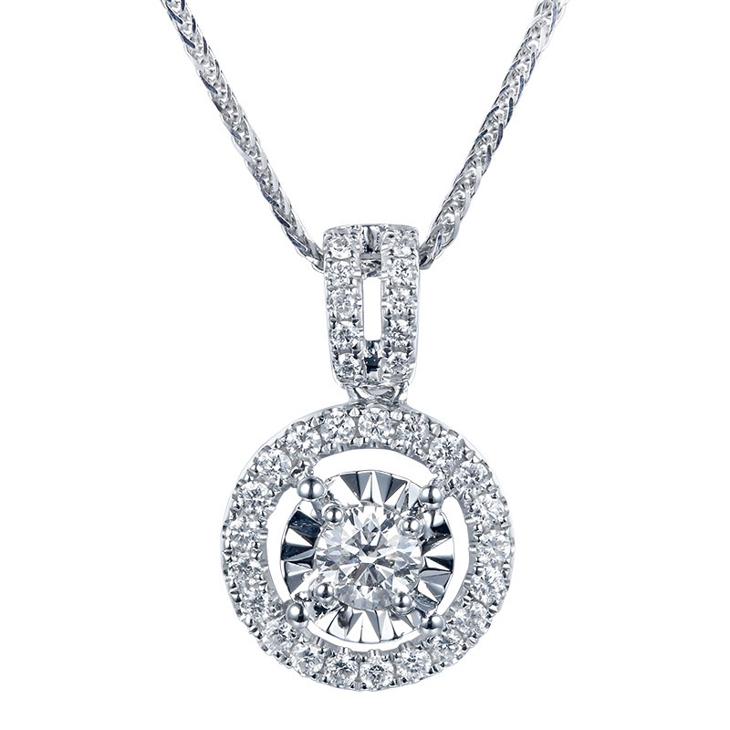 Kalung 925 Silver Cubic Zirconia Dengan Liontin Berlian Untuk Wanita
