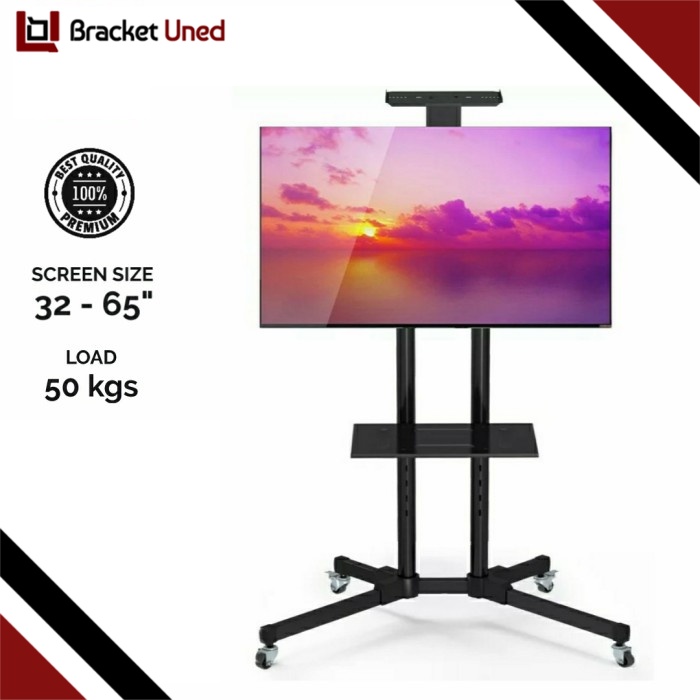 Bracket TV Standing 32 40 42 43 49 50 55 60 65 Inch  Mobile Display Stand Import Adjustable New Model Premium