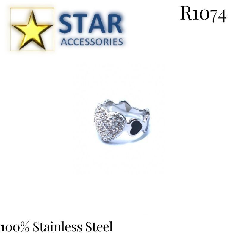 Cincin Titanium Kapas Love Silver Anti Karat
