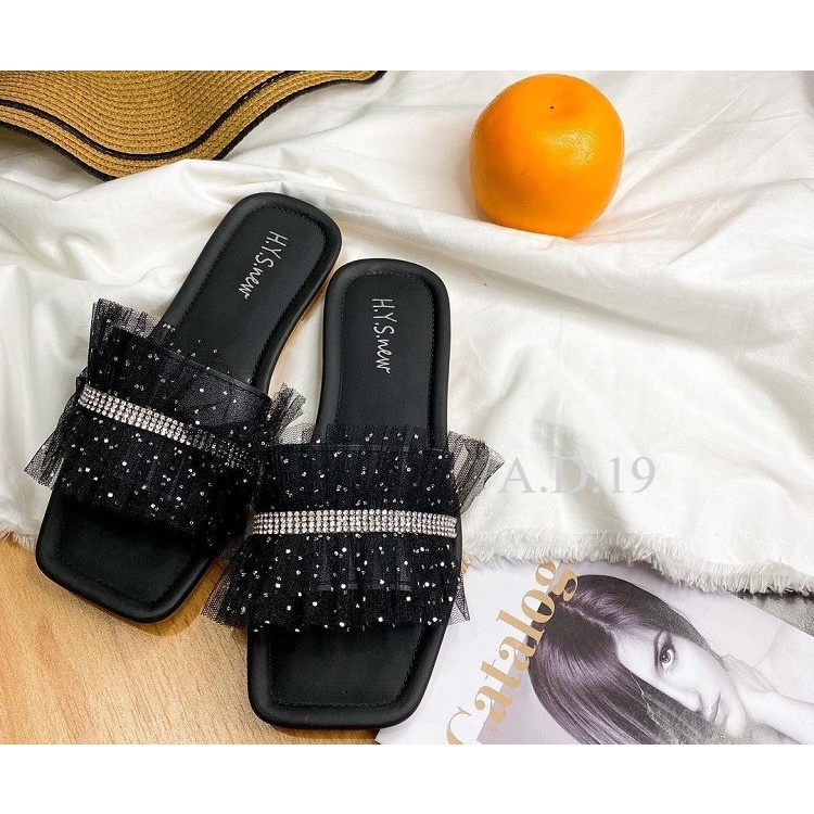 Sendal Wanita Terbaru 2022- Sandal Karet Kekinian- Sendal slop kokop cantik karet bulu  Murah import  Merk H.Y.S 2078 - 3-Sandal Murah - REAL PICTURE