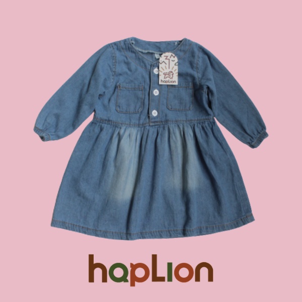 Dress Jeans Anak Perempuan Lengan Panjang Akira 1-6 Tahun | Haplion Kidswear