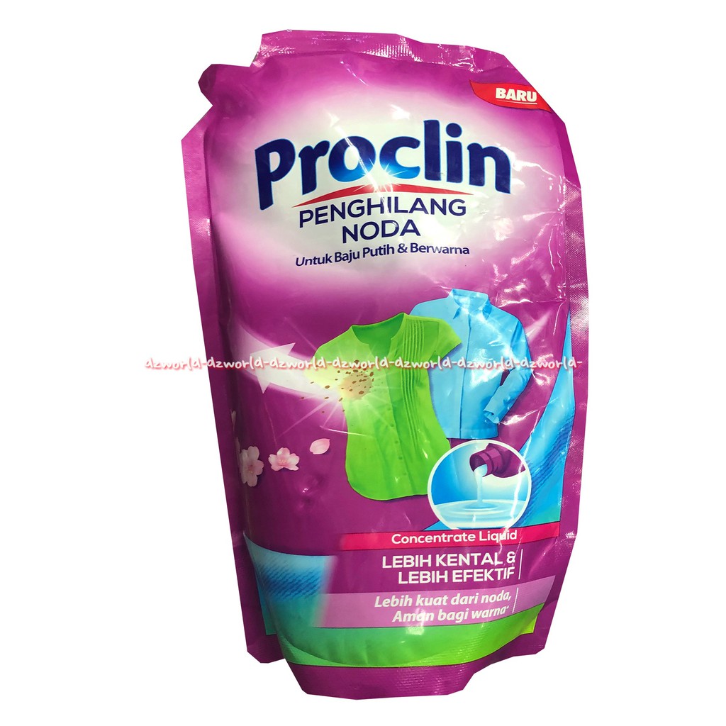 Proclin 400ml Penghilang Noda Untuk Baju Putih &amp; Bewarna Pro Clin Sabun Pemutih Untuk Baju Pakaian Kemasan Refill Pouch Pro Clean Proclean Pro Clear