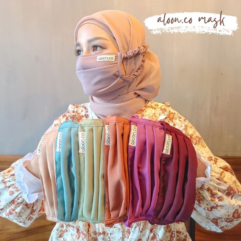 Masker Kain Tali Serut Hijab ORI 2 Ply Diamond - Masker Mulut Berbahan Adem dan Halus