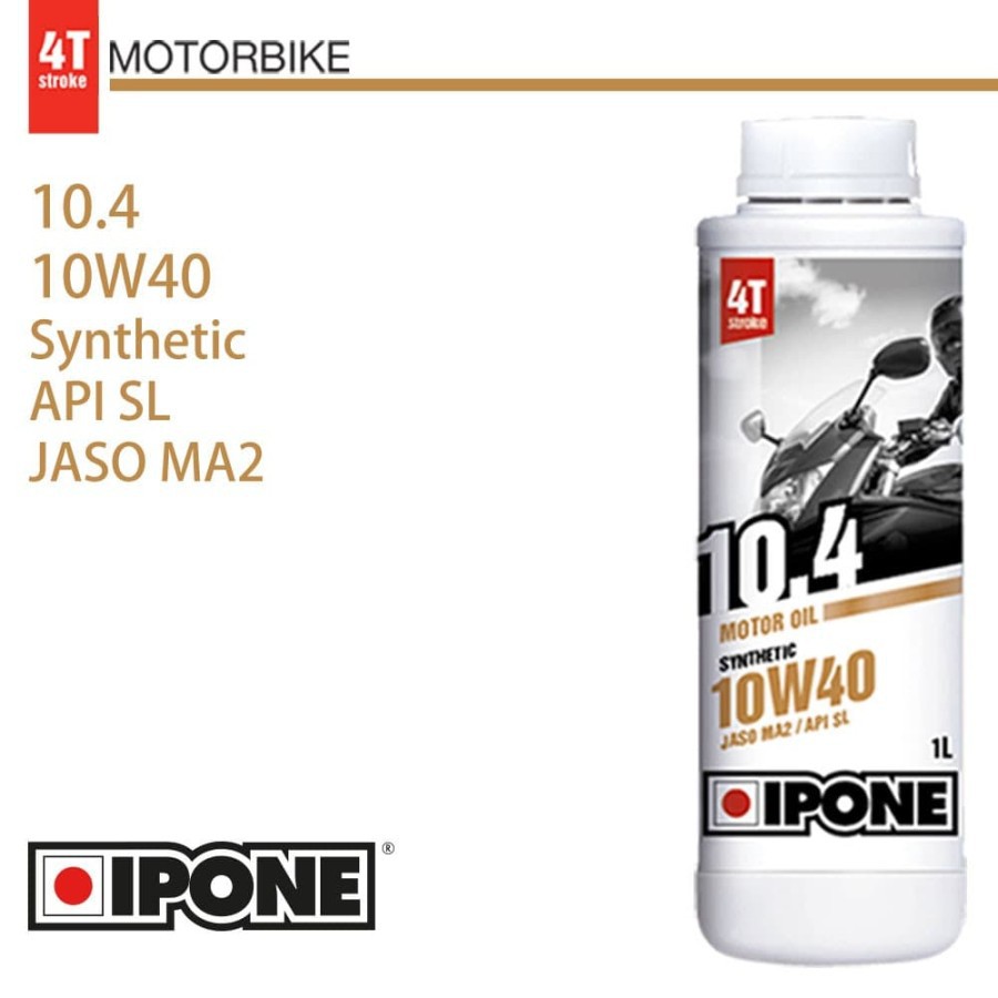 OLI IPONE 4T 10.4 SAE 10W-40 FULL SYHTHETIC OIL JASO MA2 API SL