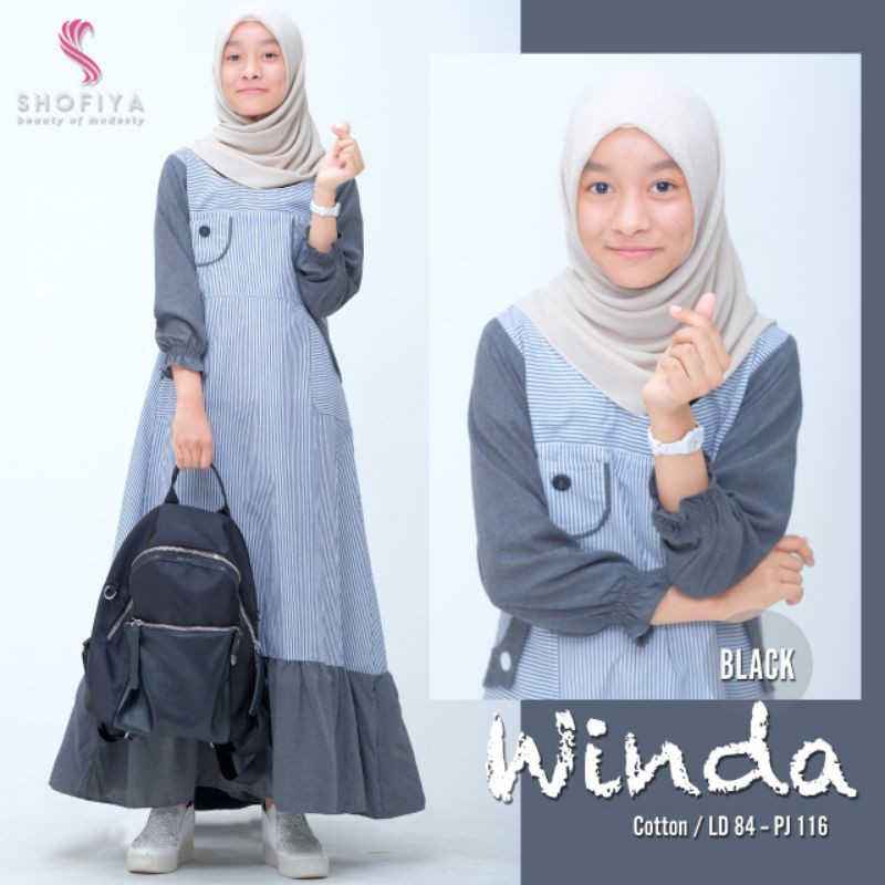 Dress Muslim Remaja | Winda Dress | Dress Syar'i Cantik | Gamis Kuliah