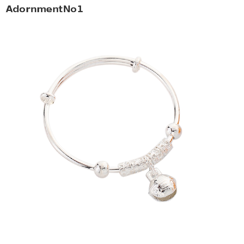 (AdornmentNo1) Gelang Tangan Lapis Silver Aksen Lonceng Gaya Vintage Untuk Wanita