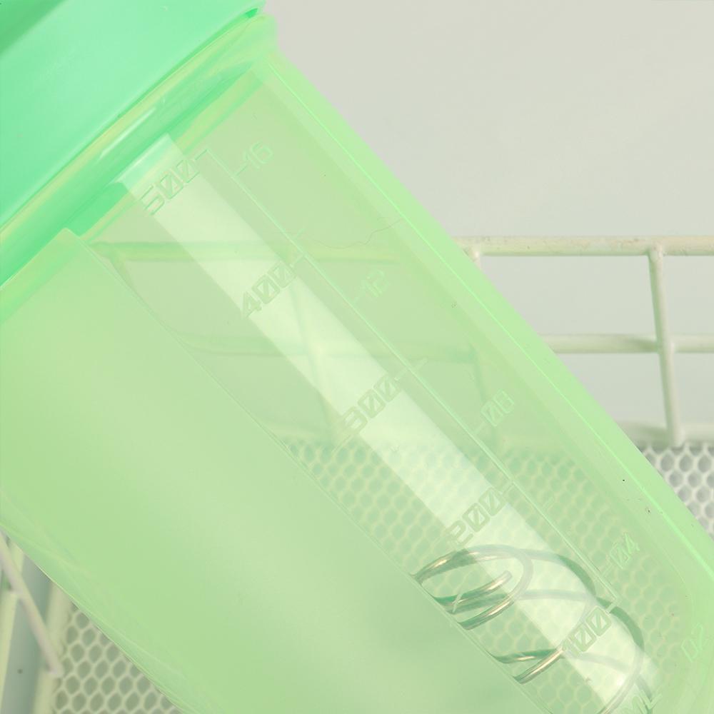 Chookyy 500ml Nutrition Shaker Bottle Kapasitas Besar Portable Dengan Kawat Whisk Ball Botol Minum
