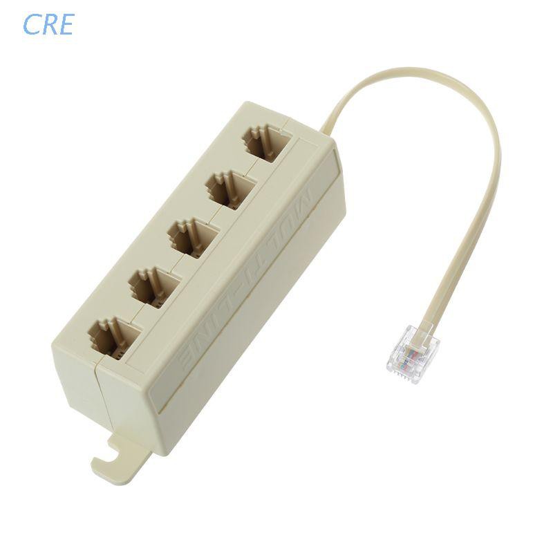 Cre Rj11 Adapter Splitter Jack Telepon 5 Arah 6p4c